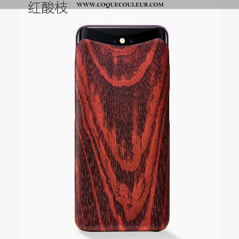 Coque Oppo Find X Créatif Protection, Housse Oppo Find X En Bois Téléphone Portable Noir