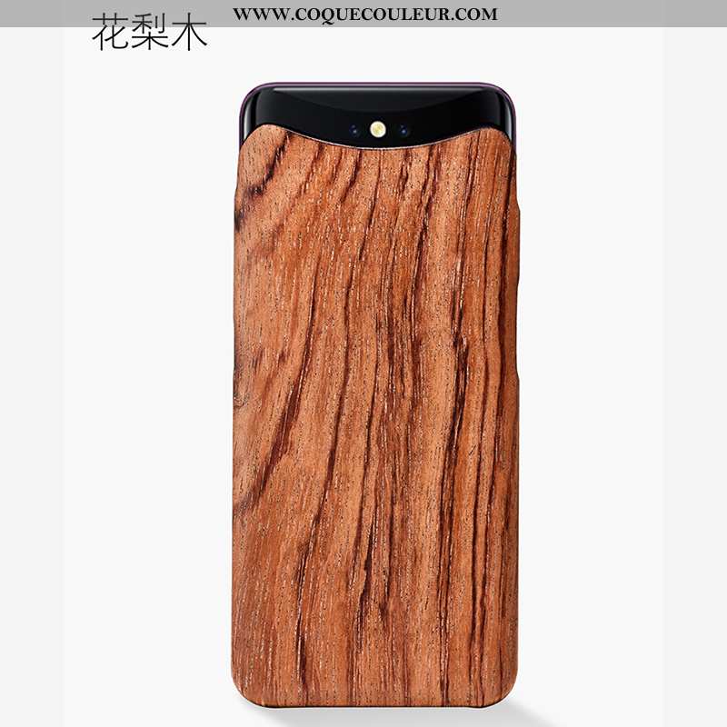 Coque Oppo Find X Créatif Protection, Housse Oppo Find X En Bois Téléphone Portable Noir