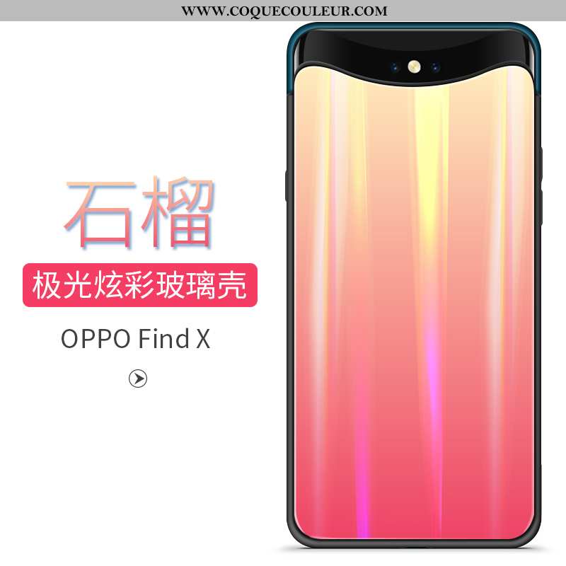 Coque Oppo Find X Tendance Téléphone Portable, Housse Oppo Find X Verre Rouge