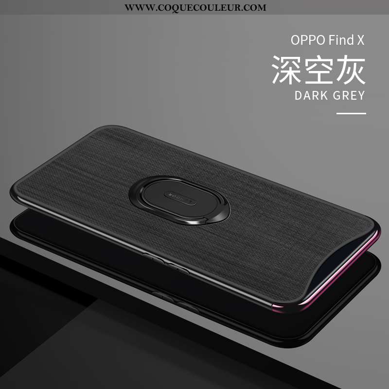 Étui Oppo Find X Ultra Bleu Marin Anneau, Coque Oppo Find X Légère Protection Bleu Foncé