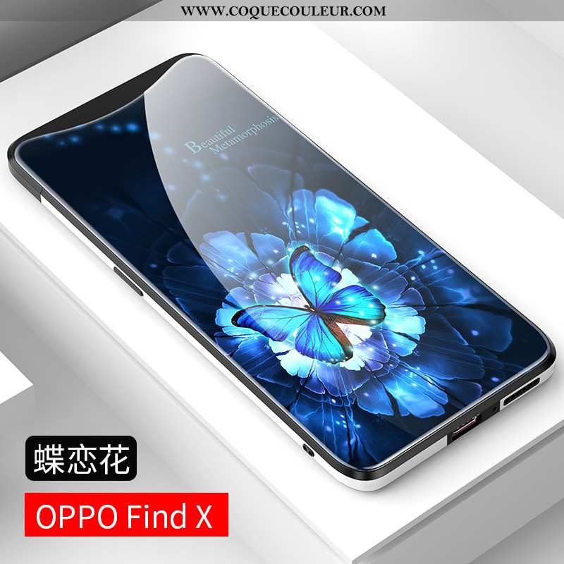 Étui Oppo Find X Créatif Verre, Coque Oppo Find X Ultra Nouveau Bleu