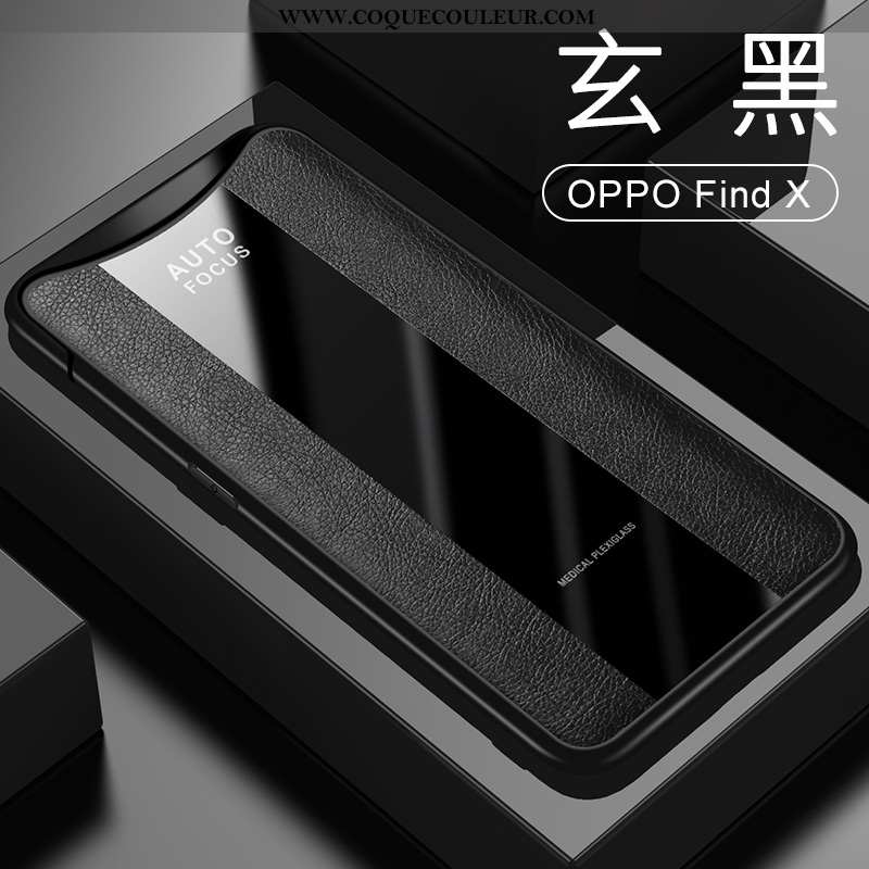 Étui Oppo Find X Protection Incassable Tout Compris, Coque Oppo Find X Cuir Business Noir