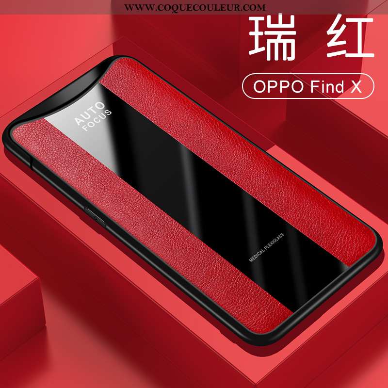 Étui Oppo Find X Protection Incassable Tout Compris, Coque Oppo Find X Cuir Business Noir