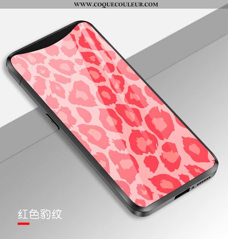 Étui Oppo Find X Verre Coque Tout Compris, Oppo Find X Personnalité Tempérer Rouge