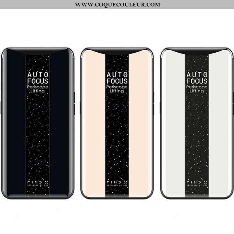 Coque Oppo Find X Verre Difficile Protection, Housse Oppo Find X Fluide Doux Noir