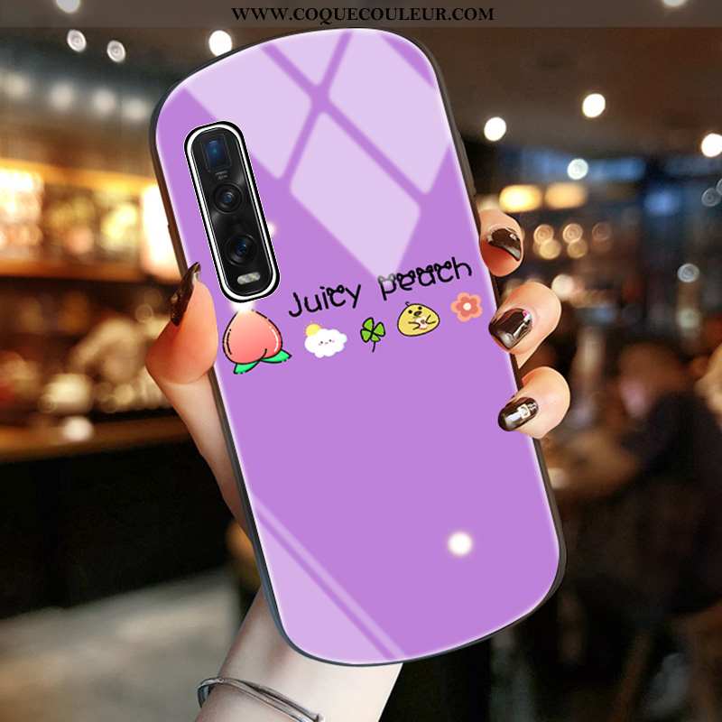 Housse Oppo Find X2 Pro Protection Petit Bovins, Étui Oppo Find X2 Pro Verre Rose