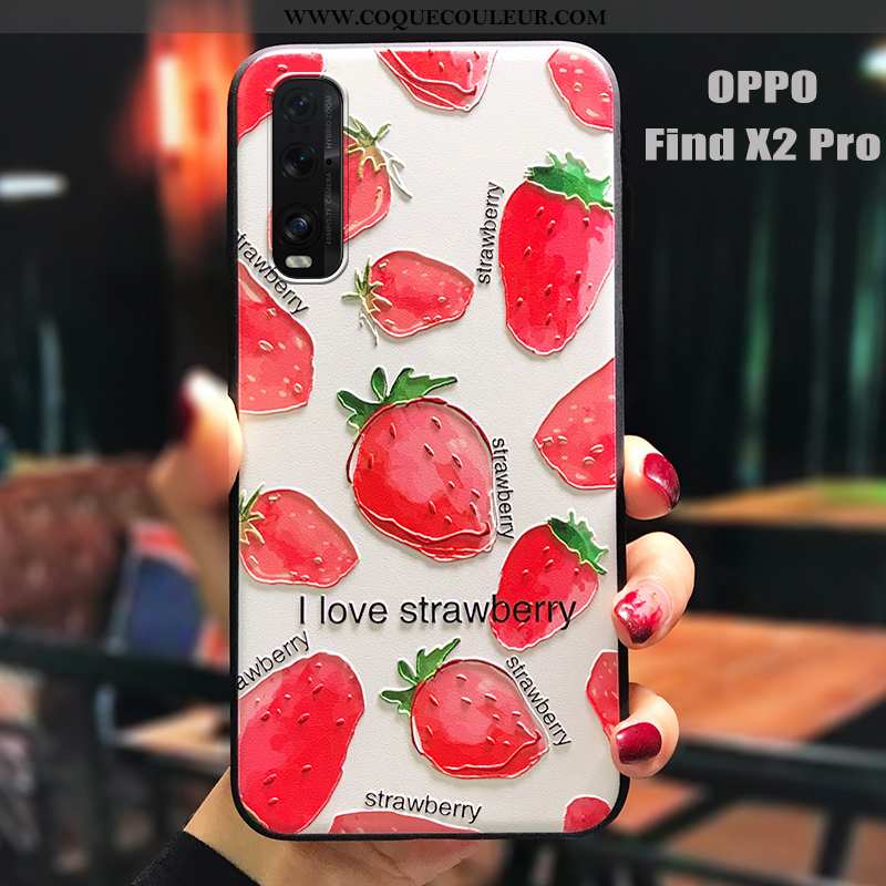 Étui Oppo Find X2 Pro Tendance Antidérapant Tout Compris, Coque Oppo Find X2 Pro Fluide Doux Rouge