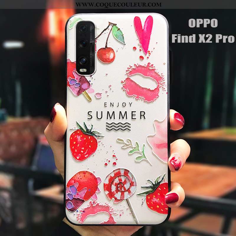 Étui Oppo Find X2 Pro Tendance Antidérapant Tout Compris, Coque Oppo Find X2 Pro Fluide Doux Rouge