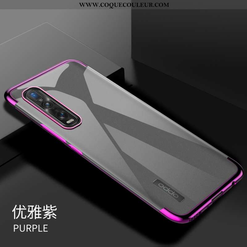 Étui Oppo Find X2 Pro Mode Violet Incassable, Coque Oppo Find X2 Pro Transparent Placage