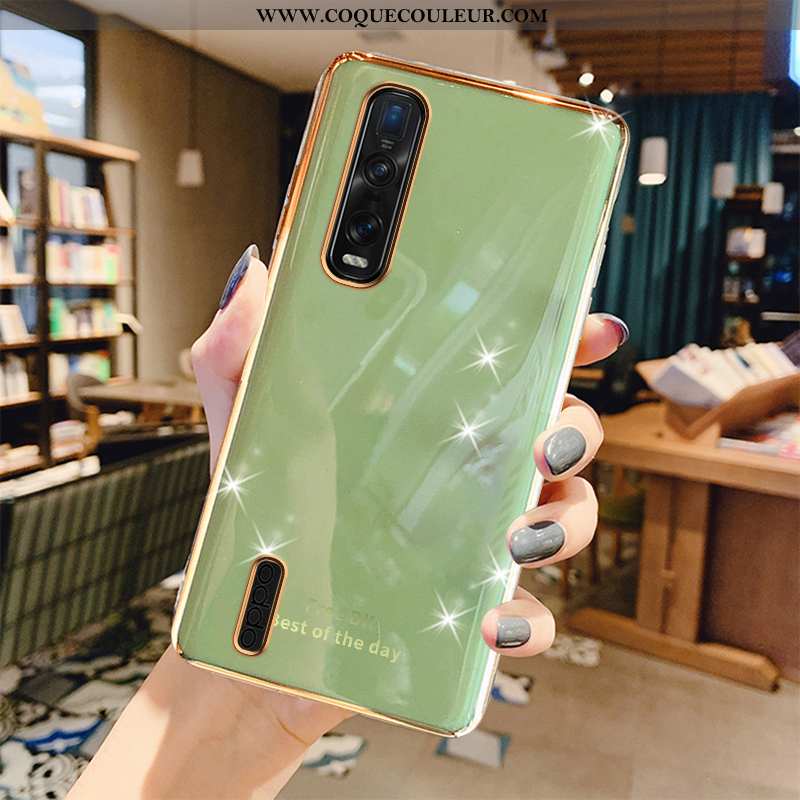 Housse Oppo Find X2 Pro Luxe Incassable Vert, Étui Oppo Find X2 Pro Protection Net Rouge Verte