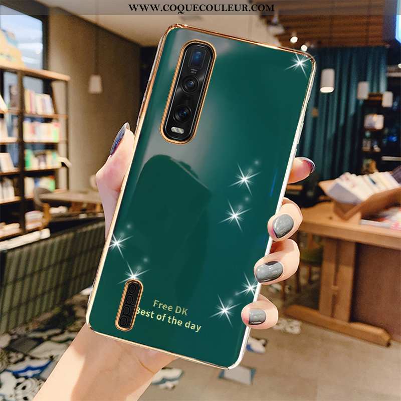 Housse Oppo Find X2 Pro Luxe Incassable Vert, Étui Oppo Find X2 Pro Protection Net Rouge Verte