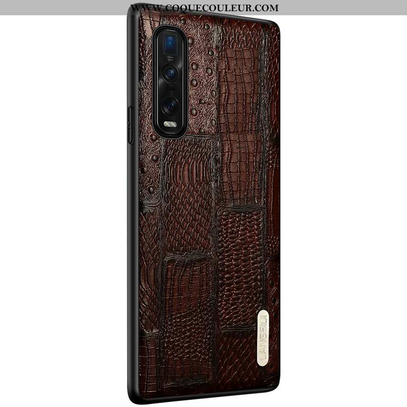 Coque Oppo Find X2 Pro Cuir Couvercle Arrière Téléphone Portable, Housse Oppo Find X2 Pro Modèle Fle