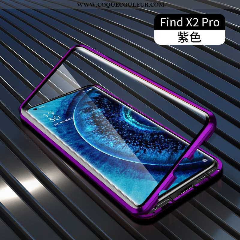 Étui Oppo Find X2 Pro Transparent Verre Vert, Coque Oppo Find X2 Pro Protection Verte