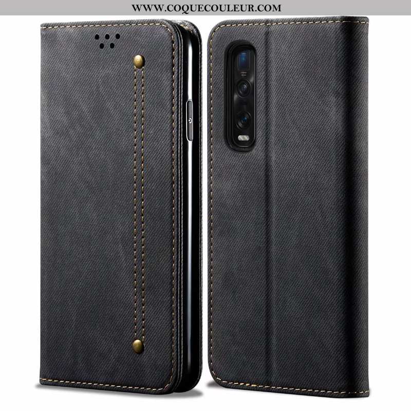 Housse Oppo Find X2 Pro Cuir Coque Tout Compris, Étui Oppo Find X2 Pro Protection Business Khaki