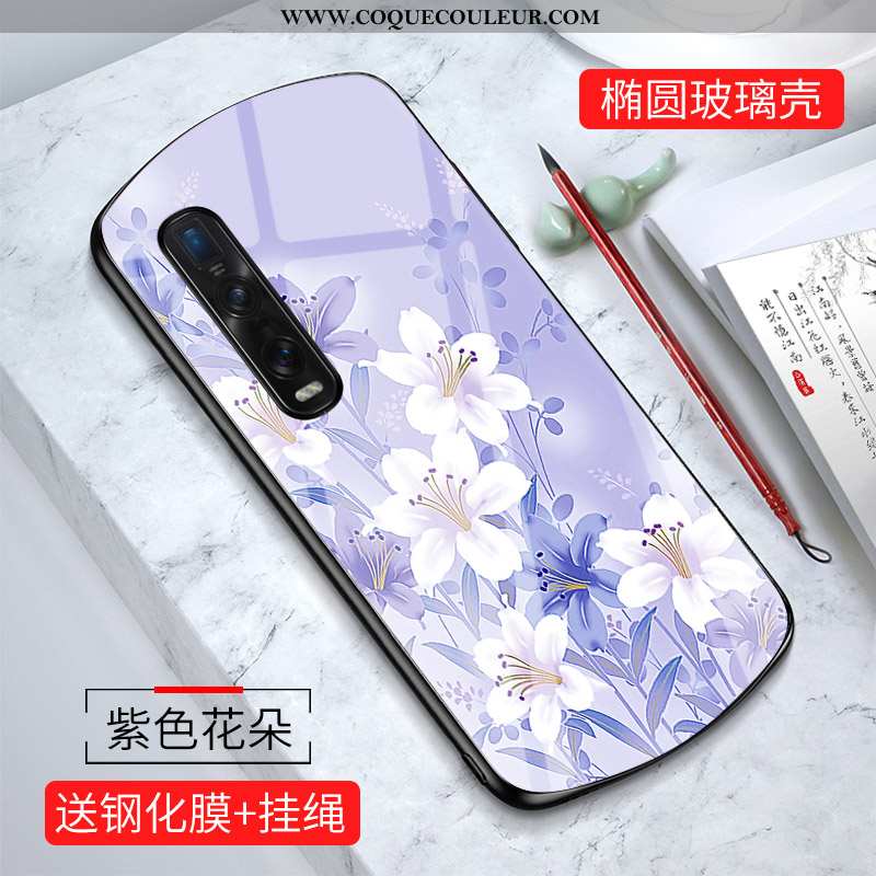 Étui Oppo Find X2 Pro Dessin Animé Coque Étui, Oppo Find X2 Pro Charmant Verre Verte