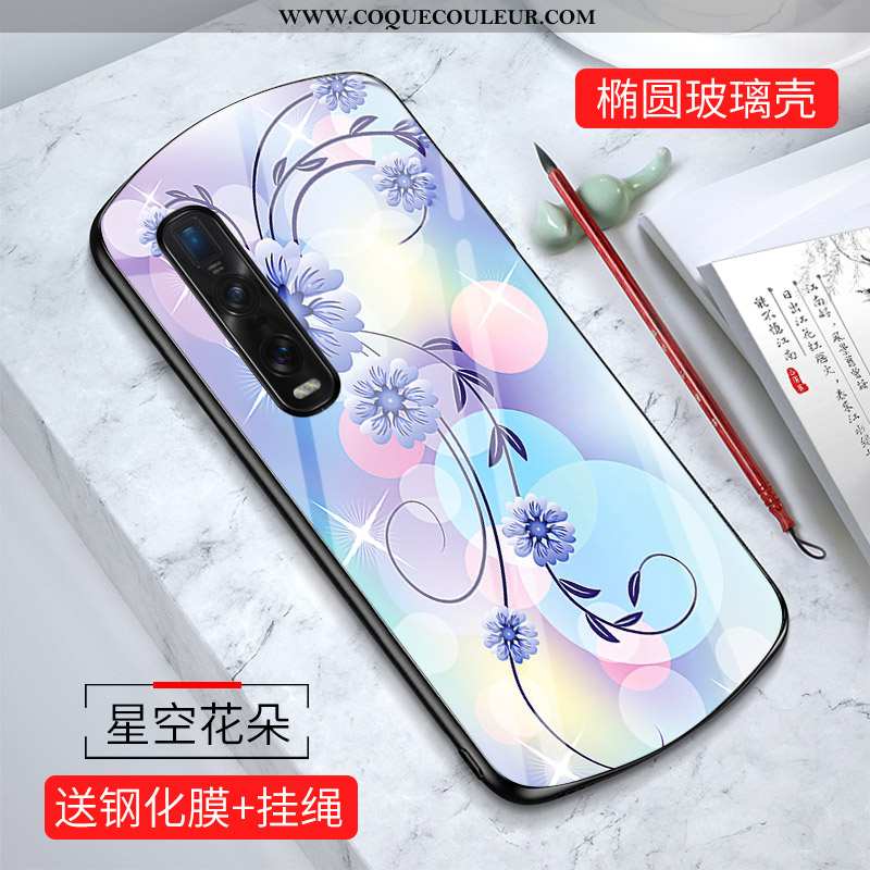 Étui Oppo Find X2 Pro Dessin Animé Coque Étui, Oppo Find X2 Pro Charmant Verre Verte