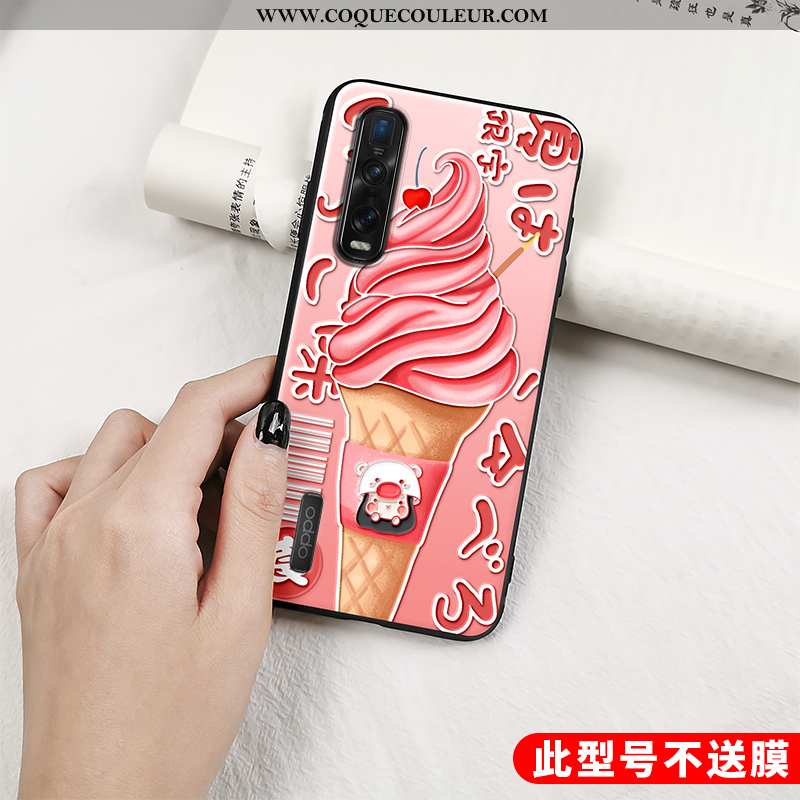 Coque Oppo Find X2 Pro Dessin Animé Net Rouge Gaufrage, Housse Oppo Find X2 Pro Charmant Tout Compri