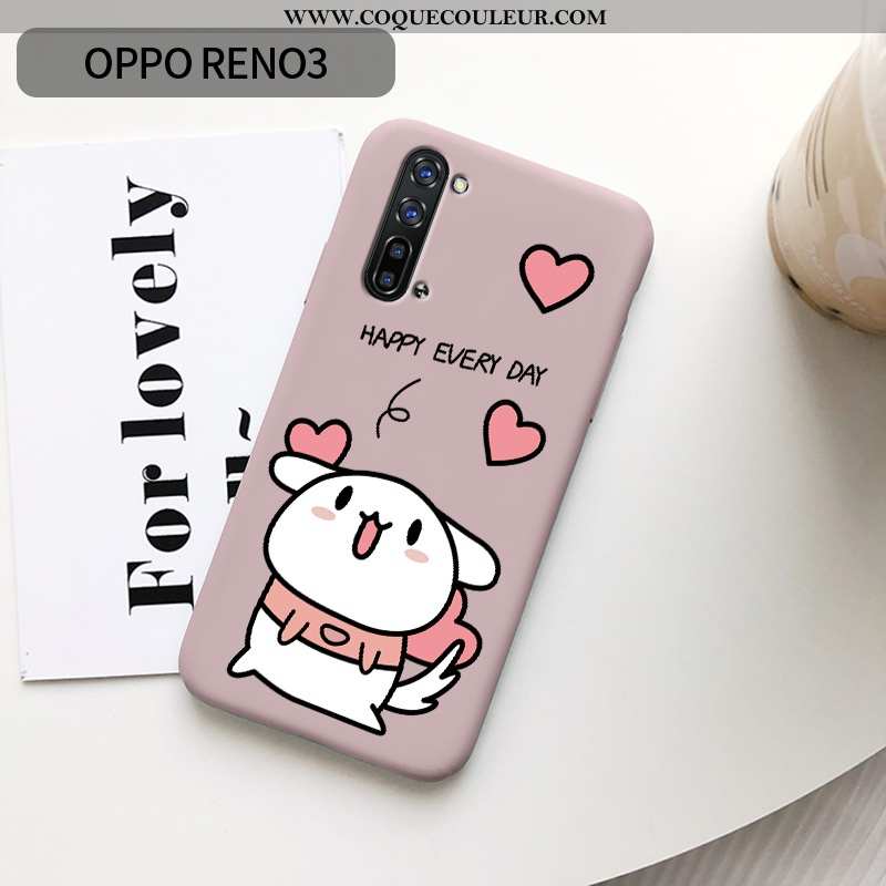 Étui Oppo Reno 3 Délavé En Daim Légère, Coque Oppo Reno 3 Personnalité Rose