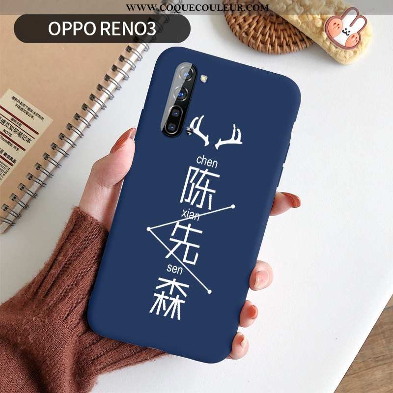 Coque Oppo Reno 3 Silicone Frais Amoureux, Housse Oppo Reno 3 Protection Net Rouge