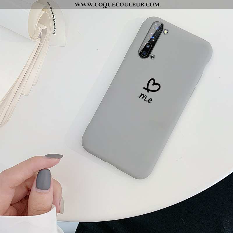 Étui Oppo Reno 3 Silicone Amour Étui, Coque Oppo Reno 3 Protection Gris