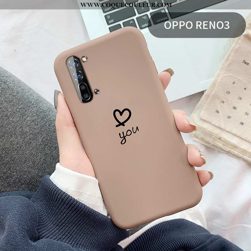 Étui Oppo Reno 3 Silicone Amour Étui, Coque Oppo Reno 3 Protection Gris