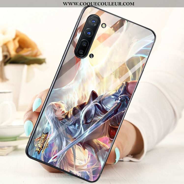 Coque Oppo Reno 3 Verre Étui Coque, Housse Oppo Reno 3 Bleu Téléphone Portable