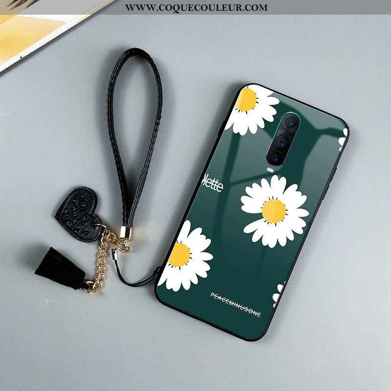 Étui Oppo Reno 3 Fluide Doux Personnalité, Coque Oppo Reno 3 Verre Nouveau Verte