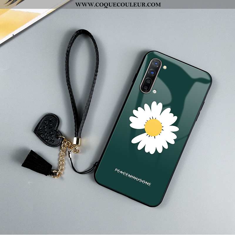 Étui Oppo Reno 3 Fluide Doux Personnalité, Coque Oppo Reno 3 Verre Nouveau Verte