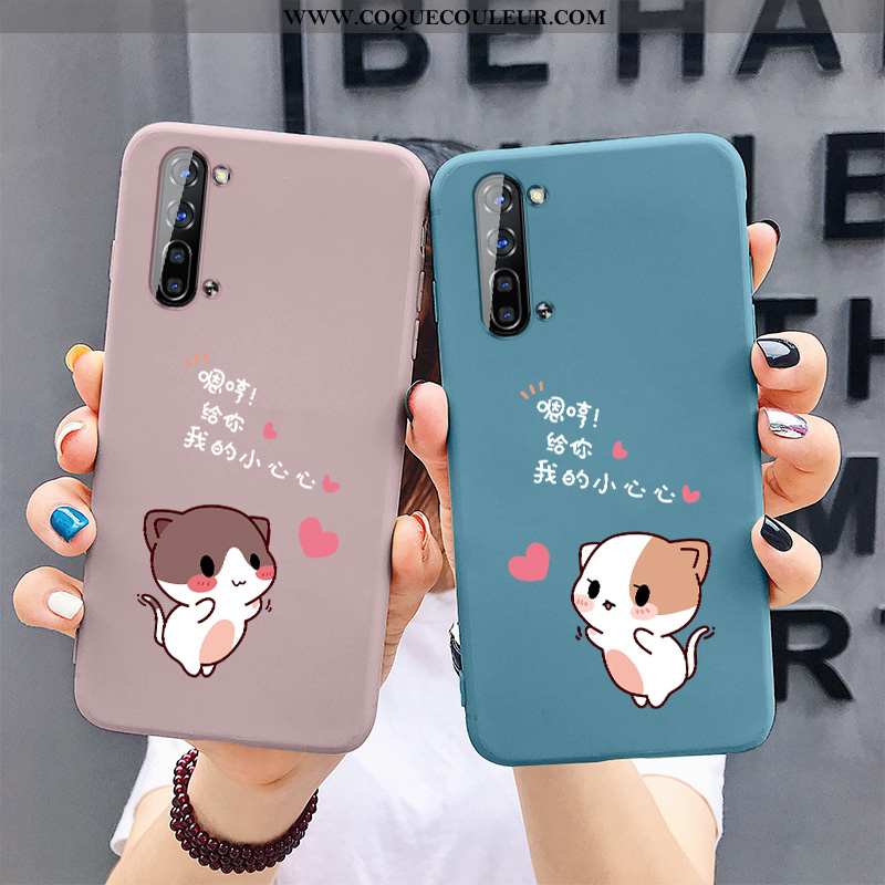 Étui Oppo Reno 3 Créatif Personnalité Délavé En Daim, Coque Oppo Reno 3 Dessin Animé Rose