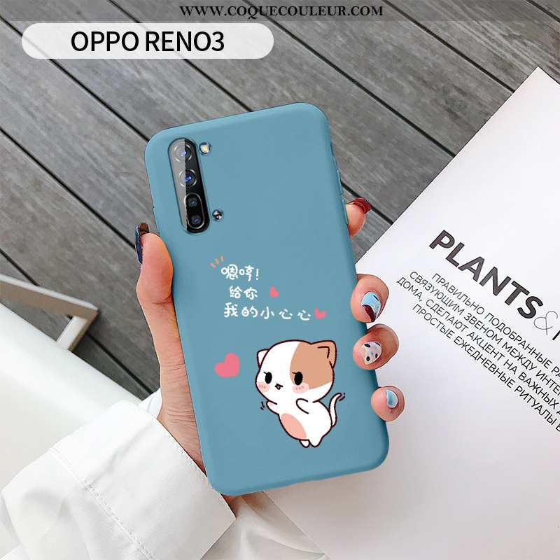 Étui Oppo Reno 3 Créatif Personnalité Délavé En Daim, Coque Oppo Reno 3 Dessin Animé Rose