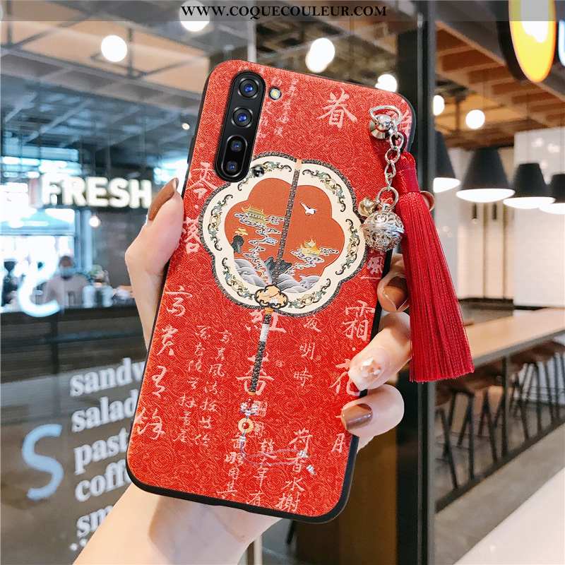 Housse Oppo Reno 3 Protection Fluide Doux Téléphone Portable, Étui Oppo Reno 3 Personnalité Rouge
