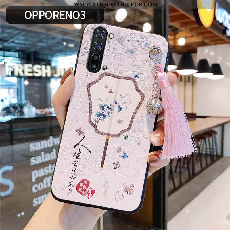 Housse Oppo Reno 3 Protection Fluide Doux Téléphone Portable, Étui Oppo Reno 3 Personnalité Rouge