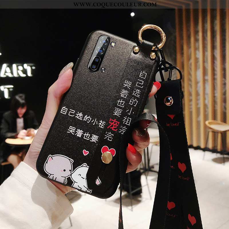 Étui Oppo Reno 3 Ornements Suspendus Noir Net Rouge, Coque Oppo Reno 3 Charmant