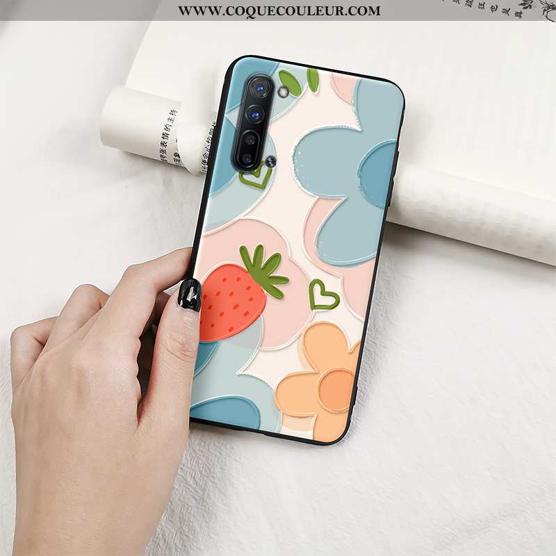 Étui Oppo Reno 3 Protection Tout Compris Silicone, Coque Oppo Reno 3 Gaufrage Fluide Doux Orange