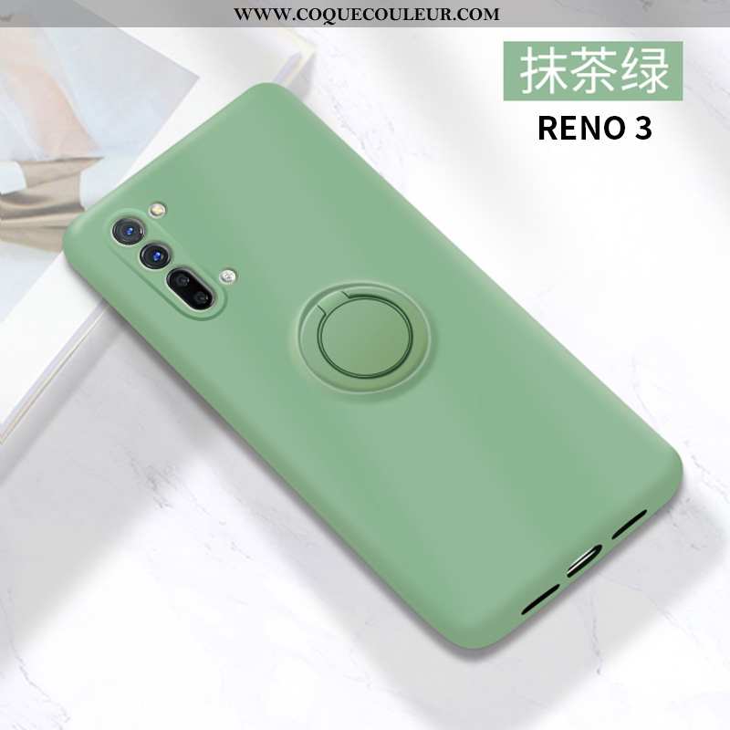 Coque Oppo Reno 3 Fluide Doux Tendance Étui, Housse Oppo Reno 3 Silicone Tout Compris Verte