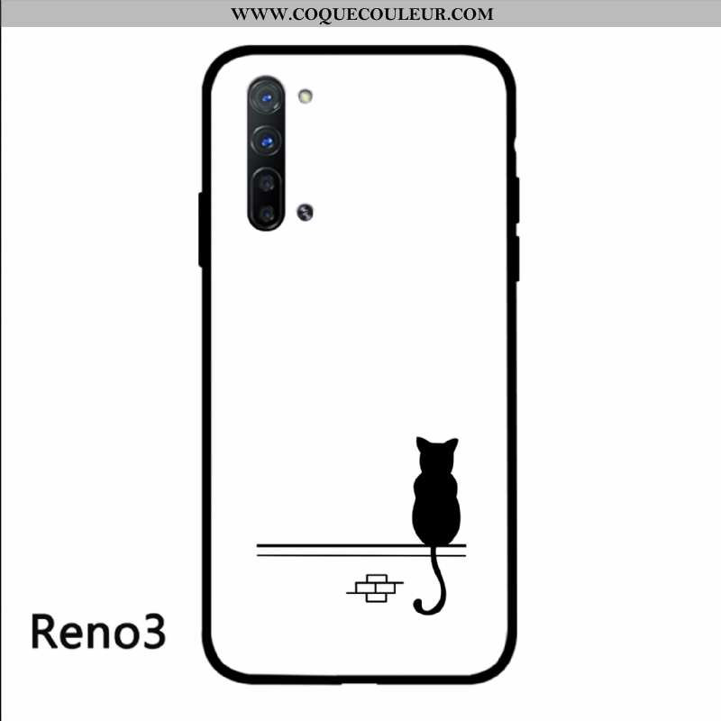 Étui Oppo Reno 3 Charmant Net Rouge Étui, Coque Oppo Reno 3 Protection Personnalité Blanche