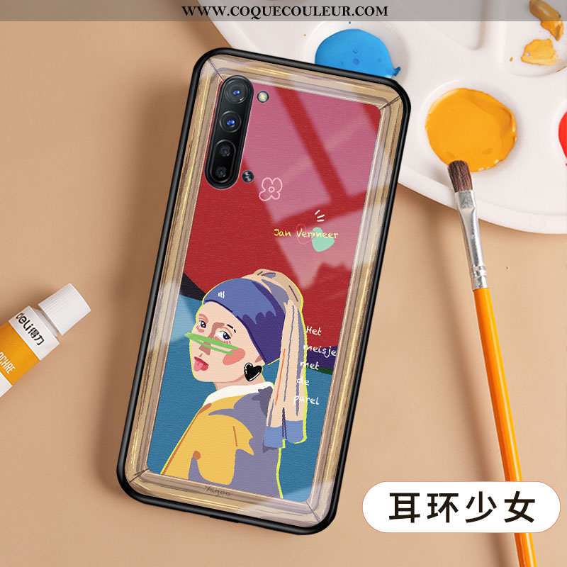 Housse Oppo Reno 3 Original Vintage Coque, Étui Oppo Reno 3 Silicone Rouge