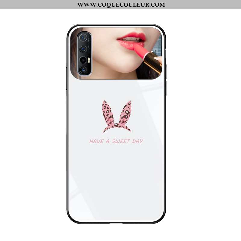 Étui Oppo Reno 3 Pro Modèle Fleurie Verre Miroir, Coque Oppo Reno 3 Pro Fluide Doux Des Oreilles De 