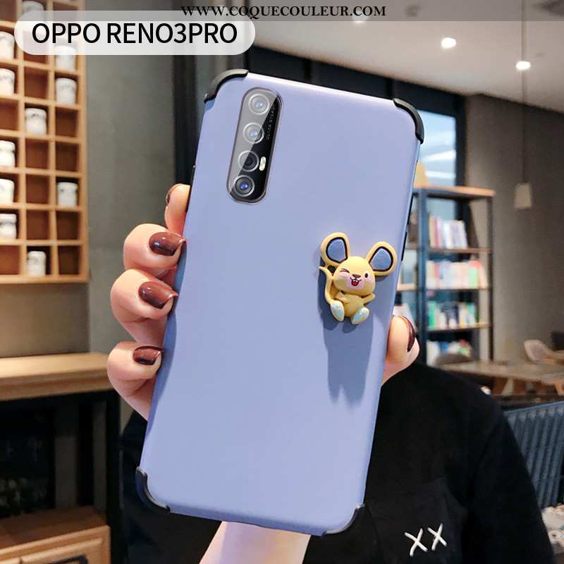 Étui Oppo Reno 3 Pro Silicone Charmant Téléphone Portable, Coque Oppo Reno 3 Pro Protection Bleu