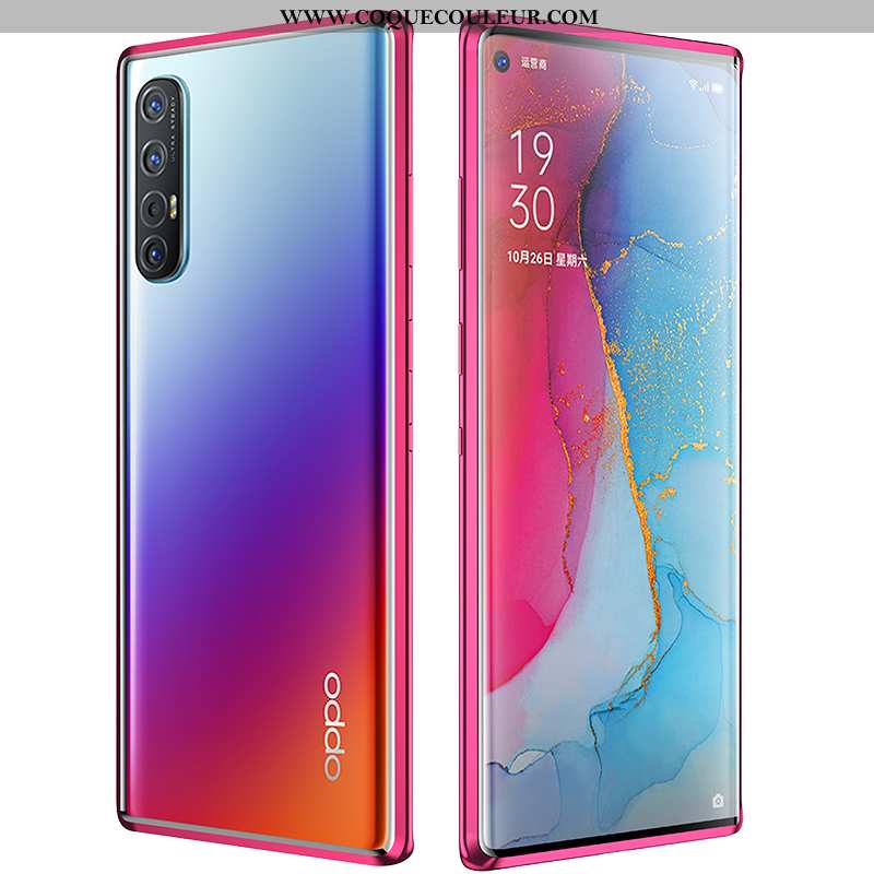 Housse Oppo Reno 3 Pro Verre Téléphone Portable Légère, Étui Oppo Reno 3 Pro Transparent Nouveau Rou