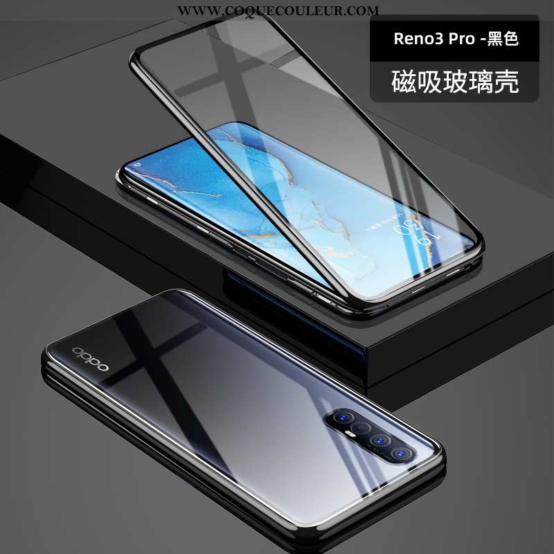 Housse Oppo Reno 3 Pro Verre Téléphone Portable Légère, Étui Oppo Reno 3 Pro Transparent Nouveau Rou