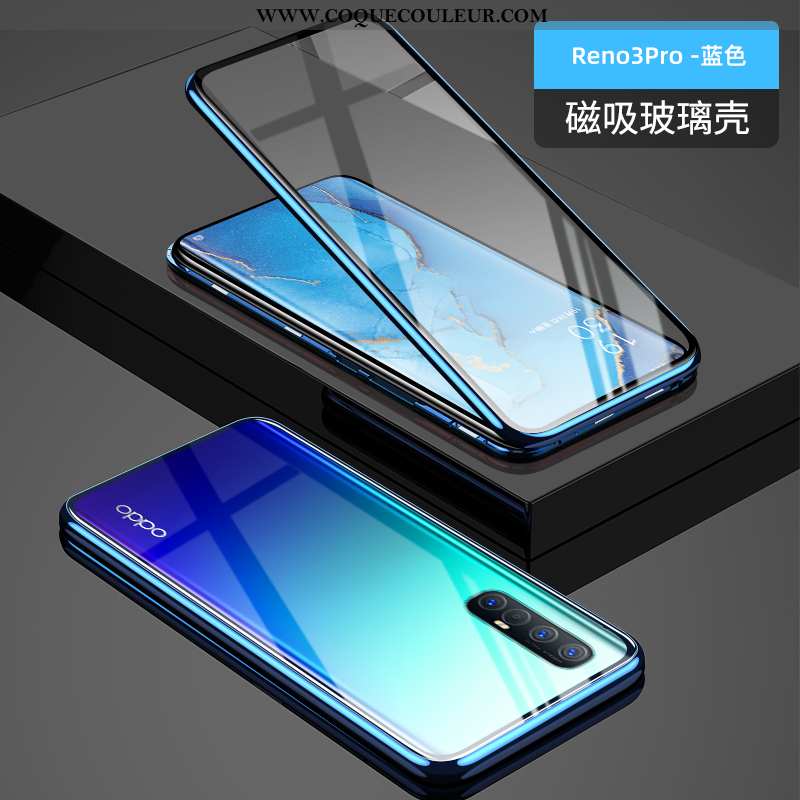 Housse Oppo Reno 3 Pro Verre Téléphone Portable Légère, Étui Oppo Reno 3 Pro Transparent Nouveau Rou