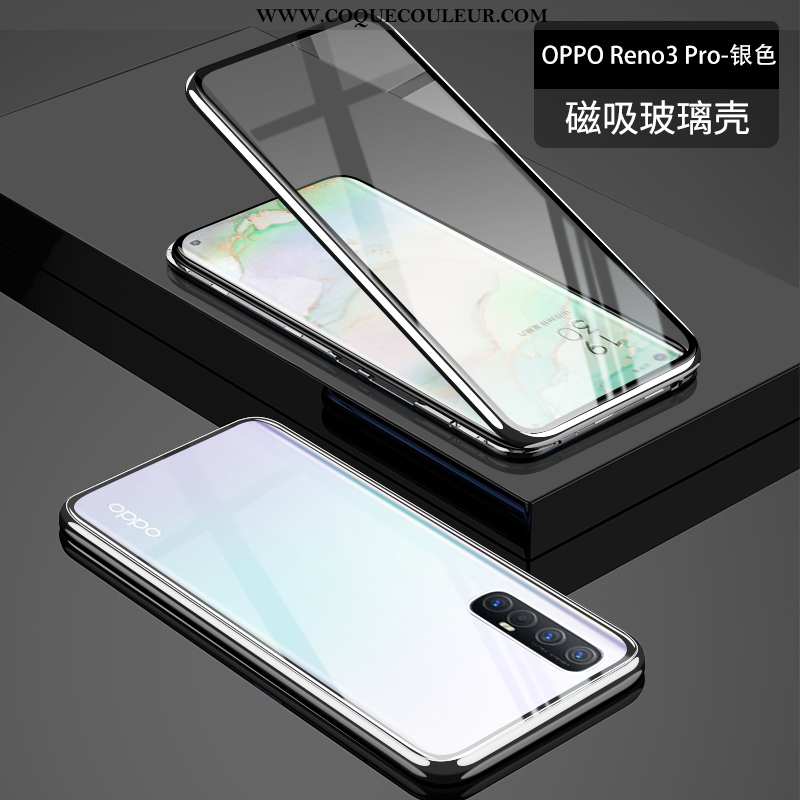 Housse Oppo Reno 3 Pro Verre Téléphone Portable Légère, Étui Oppo Reno 3 Pro Transparent Nouveau Rou