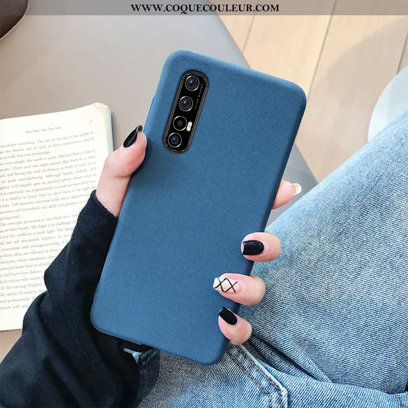 Coque Oppo Reno 3 Pro Protection Étui Fluide Doux, Housse Oppo Reno 3 Pro Délavé En Daim Mode Gris