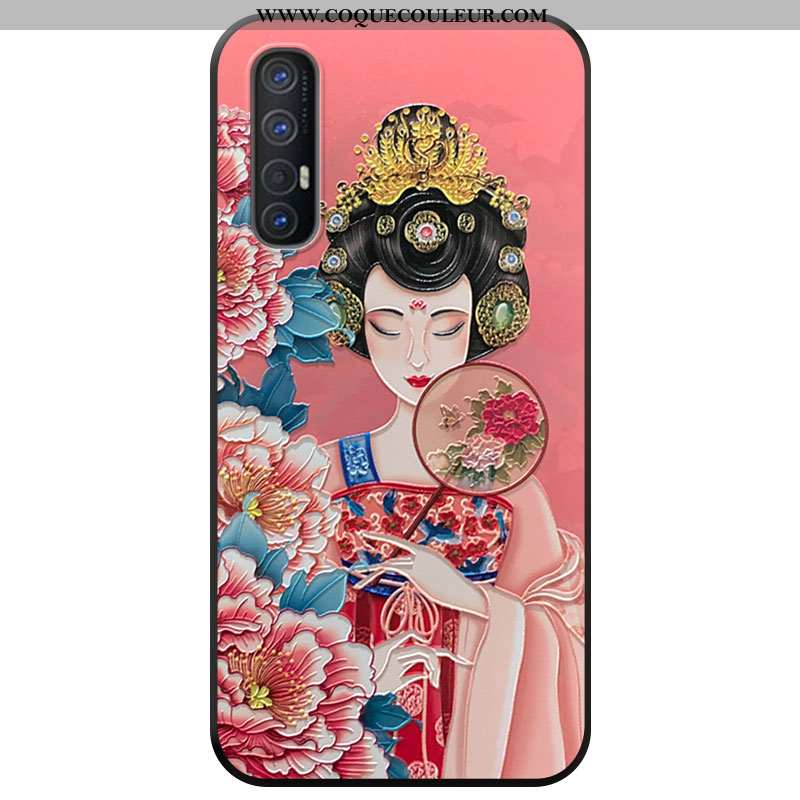 Coque Oppo Reno 3 Pro Protection Vent, Housse Oppo Reno 3 Pro Téléphone Portable À Franges Rose