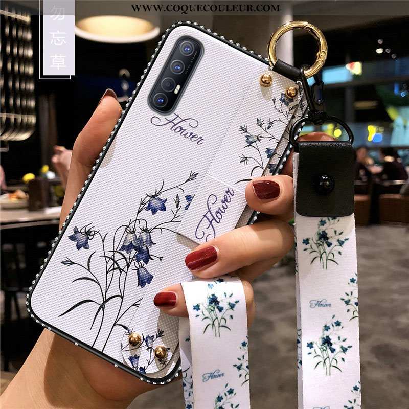 Étui Oppo Reno 3 Pro Fluide Doux Fleurs Frais, Coque Oppo Reno 3 Pro Silicone Protection Violet