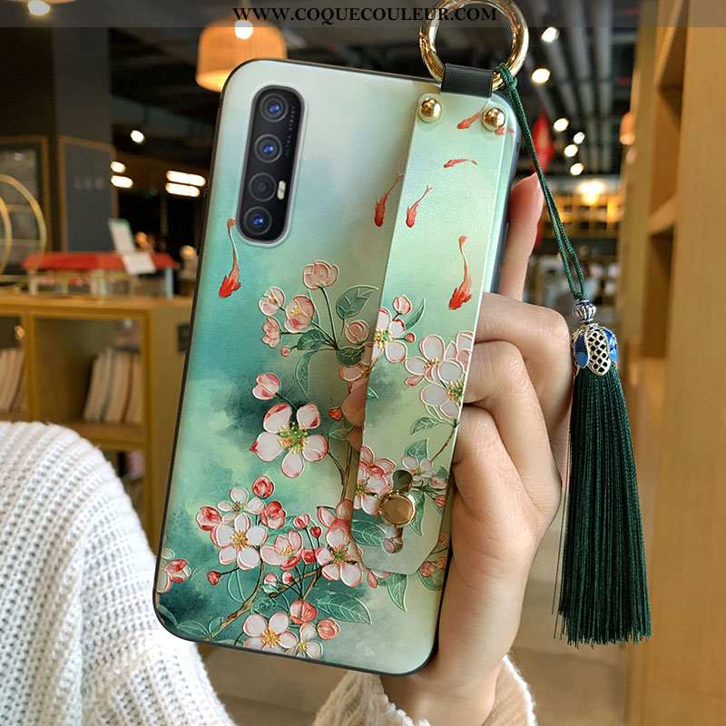 Coque Oppo Reno 3 Pro Fluide Doux À Franges Téléphone Portable, Housse Oppo Reno 3 Pro Vert Vent Ver