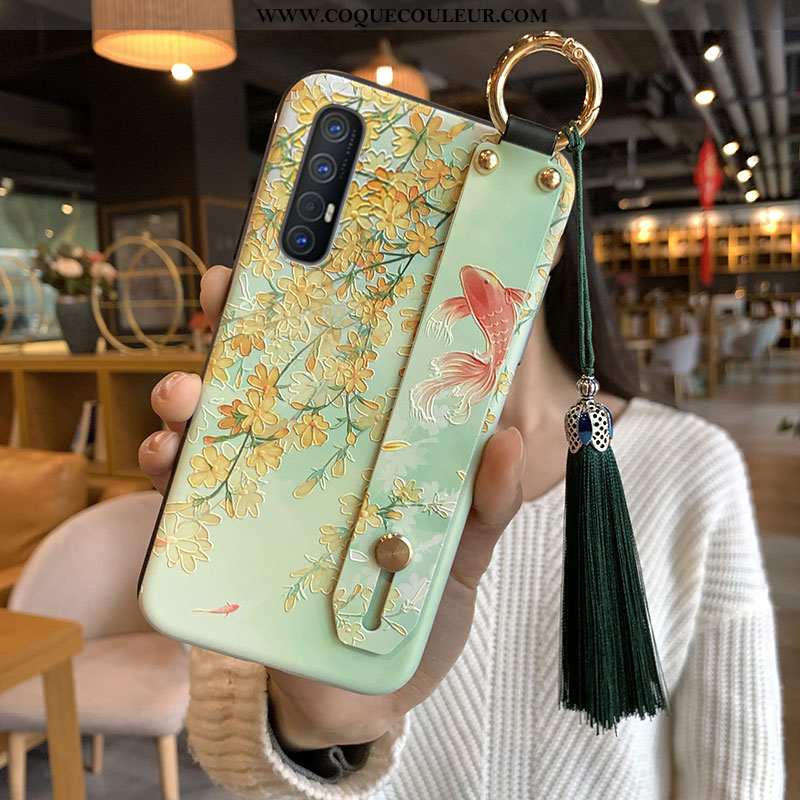 Coque Oppo Reno 3 Pro Fluide Doux À Franges Téléphone Portable, Housse Oppo Reno 3 Pro Vert Vent Ver