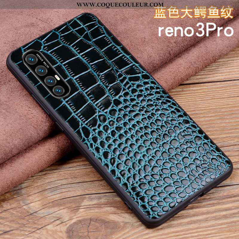 Coque Oppo Reno 3 Pro Cuir Véritable Tout Compris Business, Housse Oppo Reno 3 Pro Légère Protection