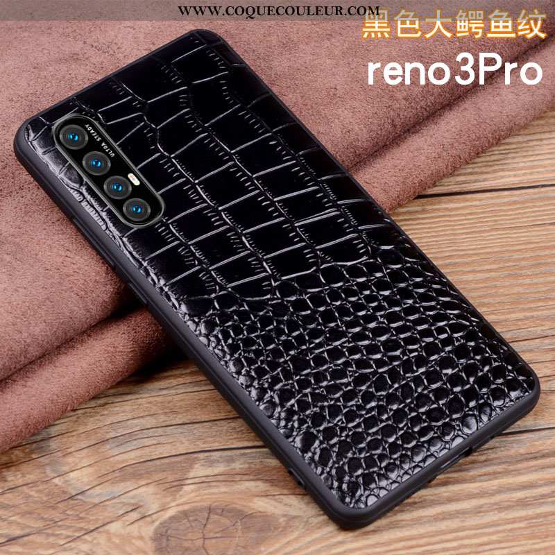 Coque Oppo Reno 3 Pro Cuir Véritable Tout Compris Business, Housse Oppo Reno 3 Pro Légère Protection